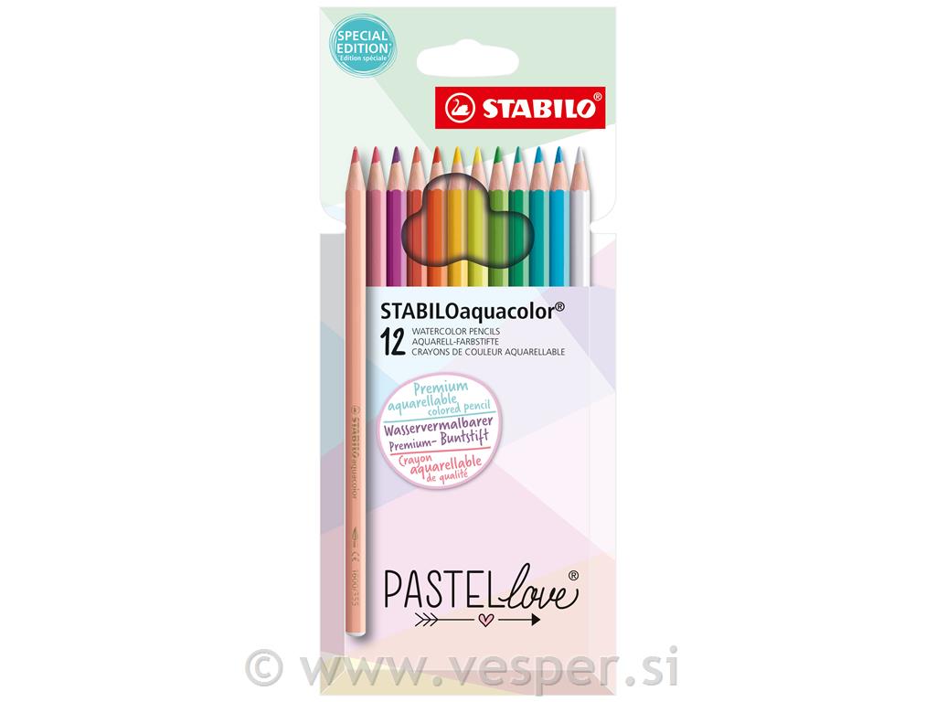 STABILO Barvice Aquacolor 1/12 pastel