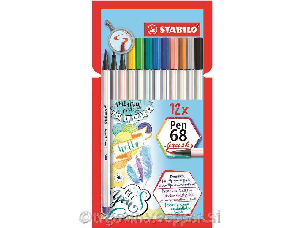 STABILO FLOM.PEN 568/12 BRUSH 1/12