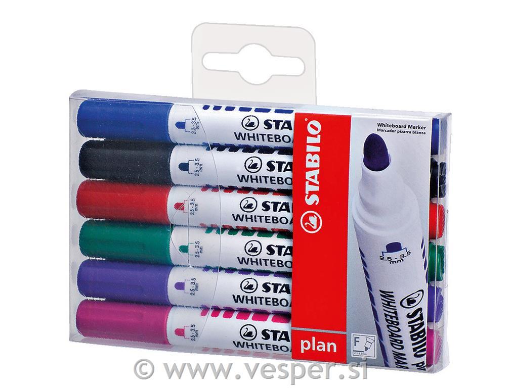 STABILO FLOM. WHITEBOARD 641/6- SET 1/6