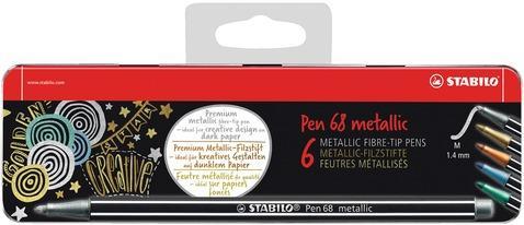 STABILO PEN 68 METALIC 1/6 Metalbox
