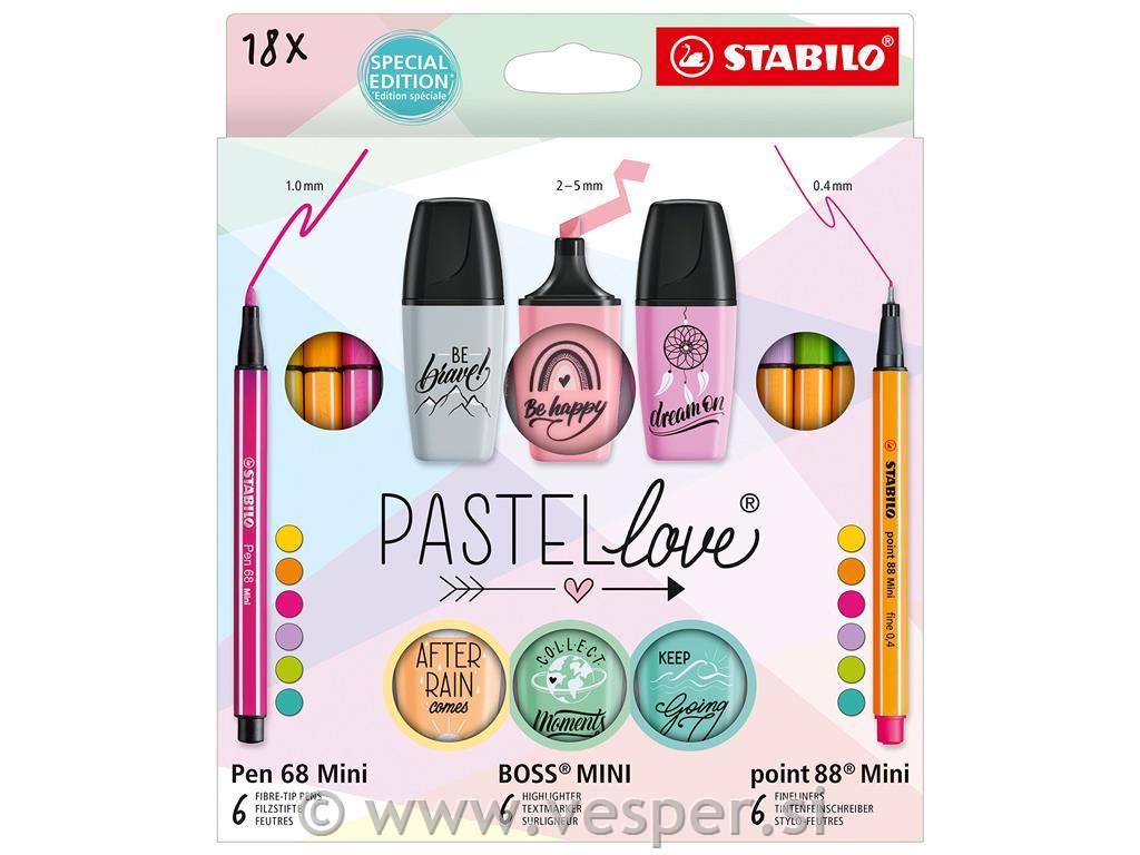 STABILO Set MINI World Pastellove 18er