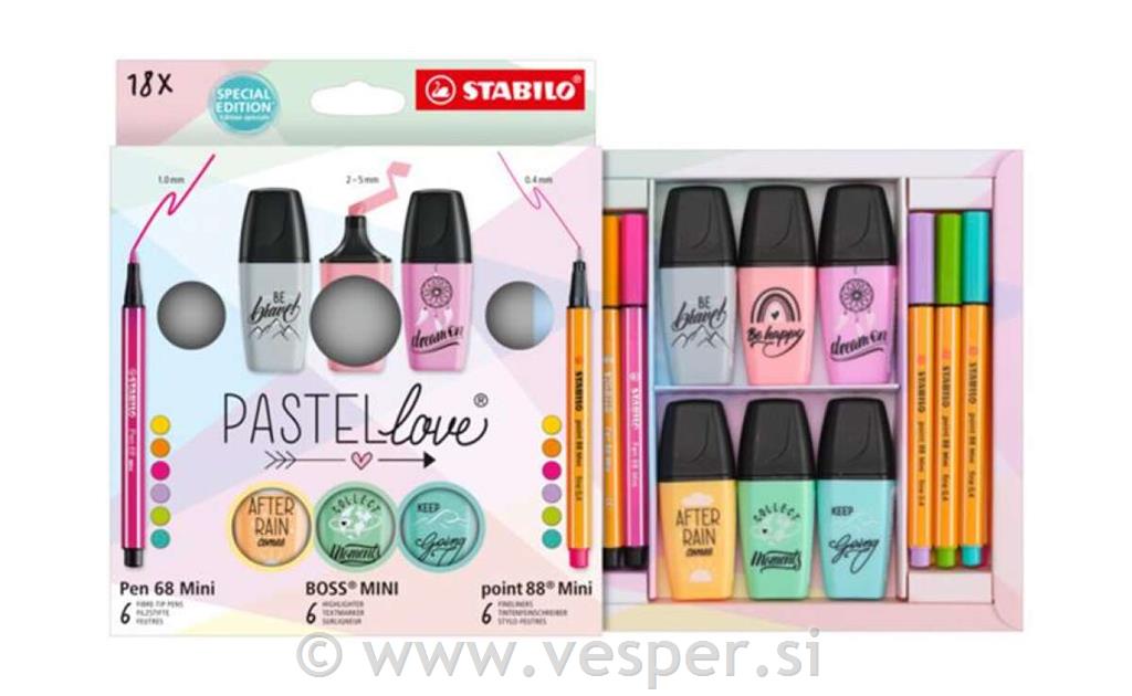 STABILO Set MINI World Pastellove 18er