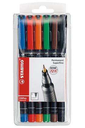 STABILO OHP FLOM.PERMANENT 841 SET 1/6*S
